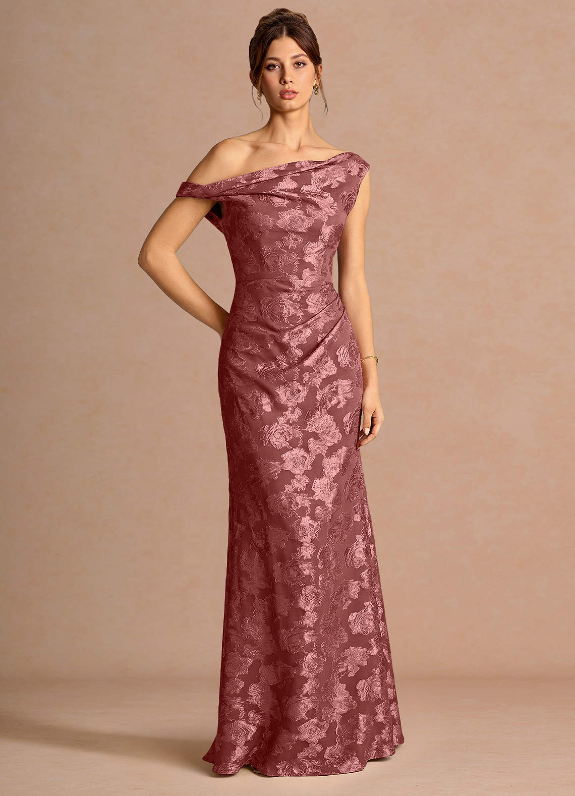 Kismet Mermaid One-Shoulder Fil Coupé Wedding Guest Dress in Lemon Sorbet