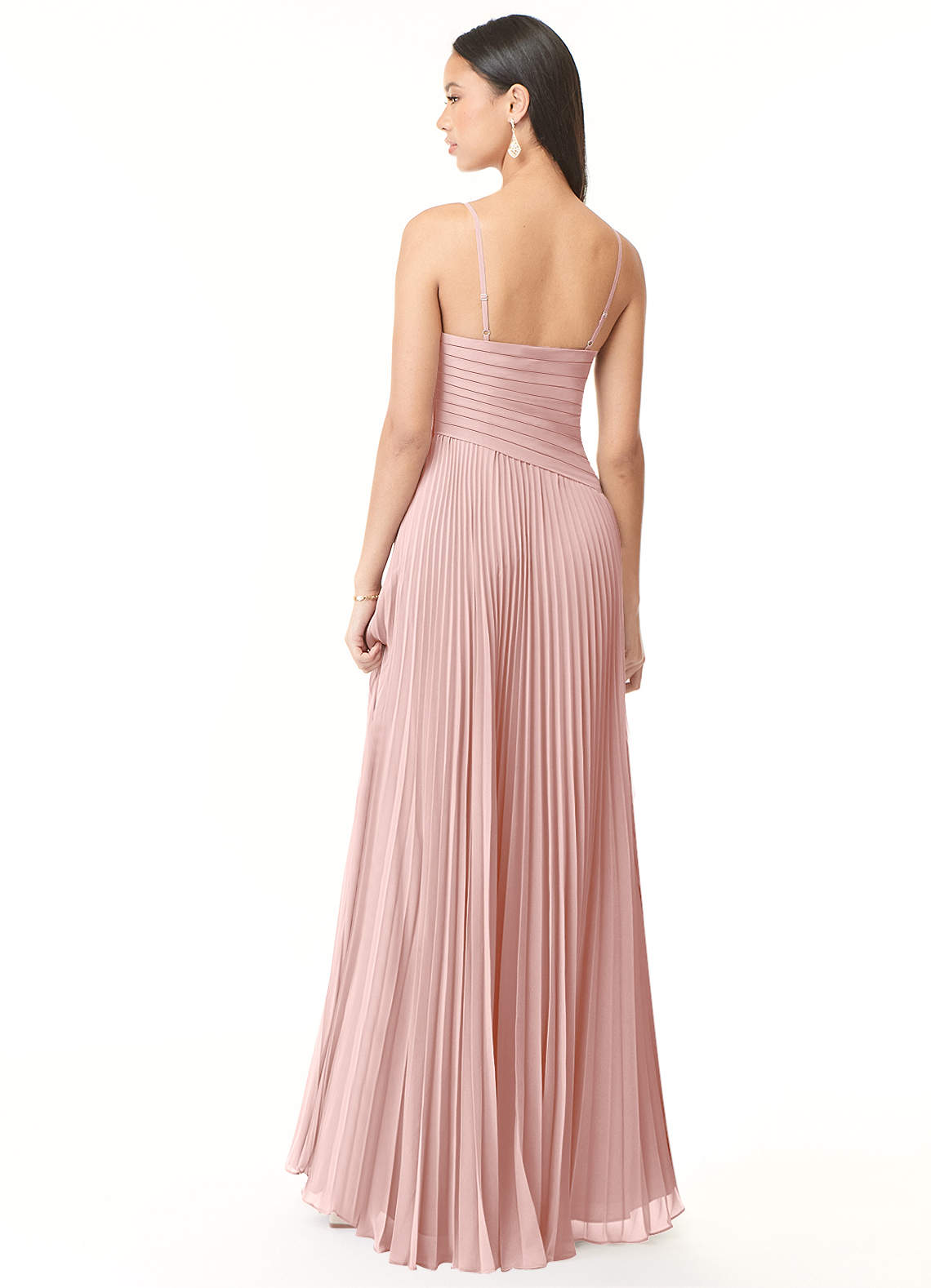 Vini A-Line V-Neck Chiffon Bridesmaid Dress in Powder Pink