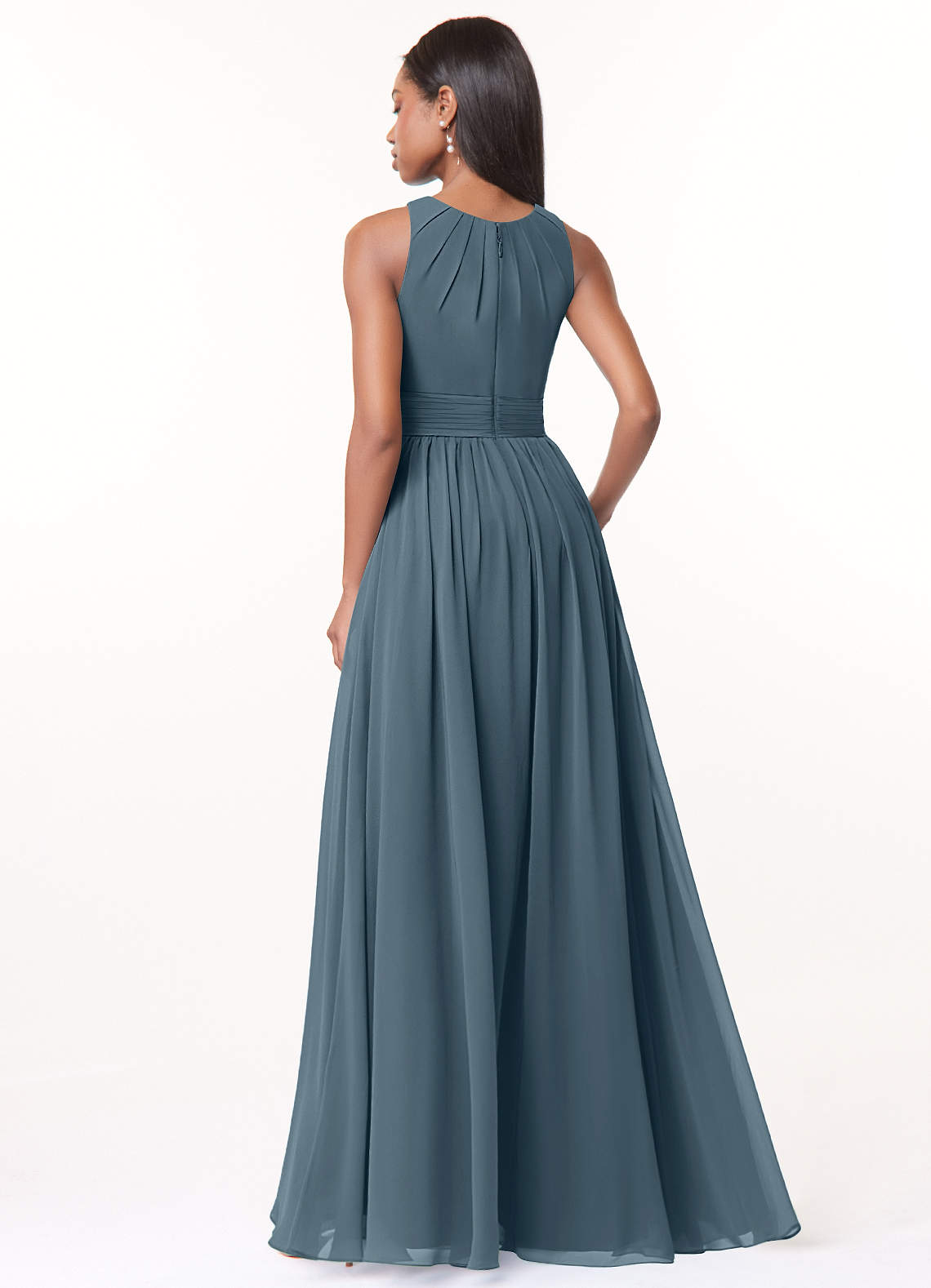 Harper A-Line Scoop-Neck Chiffon Bridesmaid Dress in Twilight