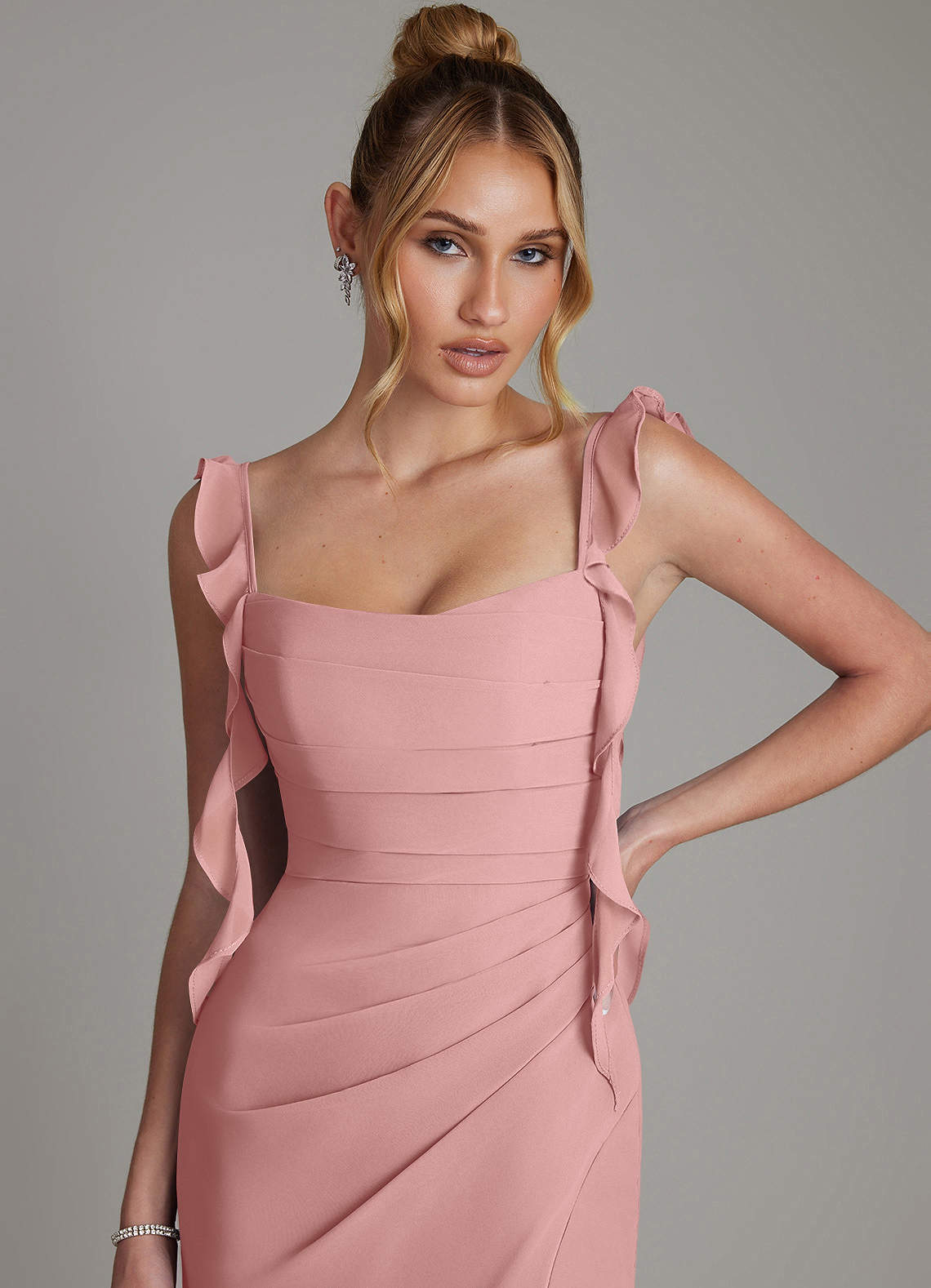 Jessamine Mermaid Sweetheart Chiffon Bridesmaid Dress in dusty rose