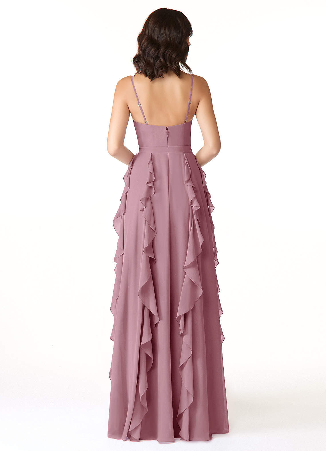 Peyton A-Line V-Neck Chiffon Bridesmaid Dress in Vintage Mauve