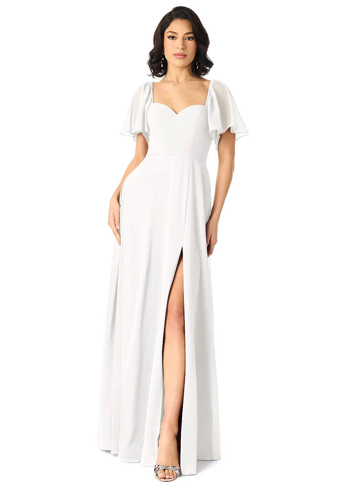 Chloe A-Line Sweetheart Chiffon Bridesmaid Dress in white