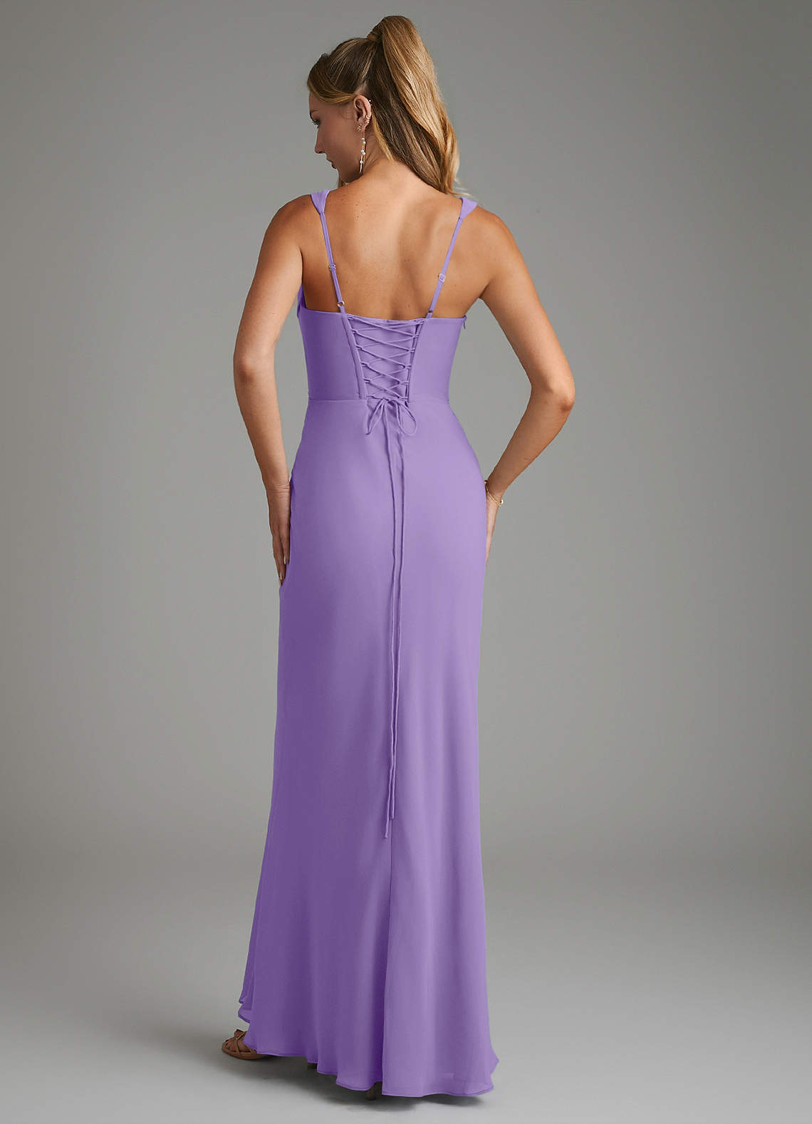 Asa Sheath Square-Neck Chiffon Bridesmaid Dress in Tahiti