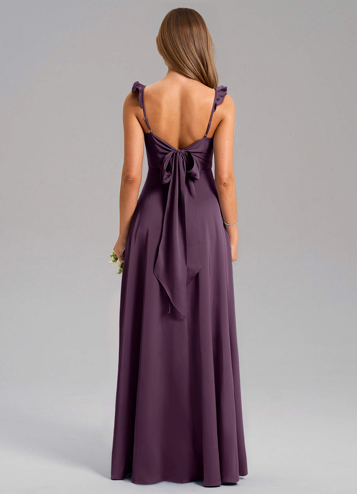 Everett A-Line V-Neck Chiffon Bridesmaid Dress in Plum
