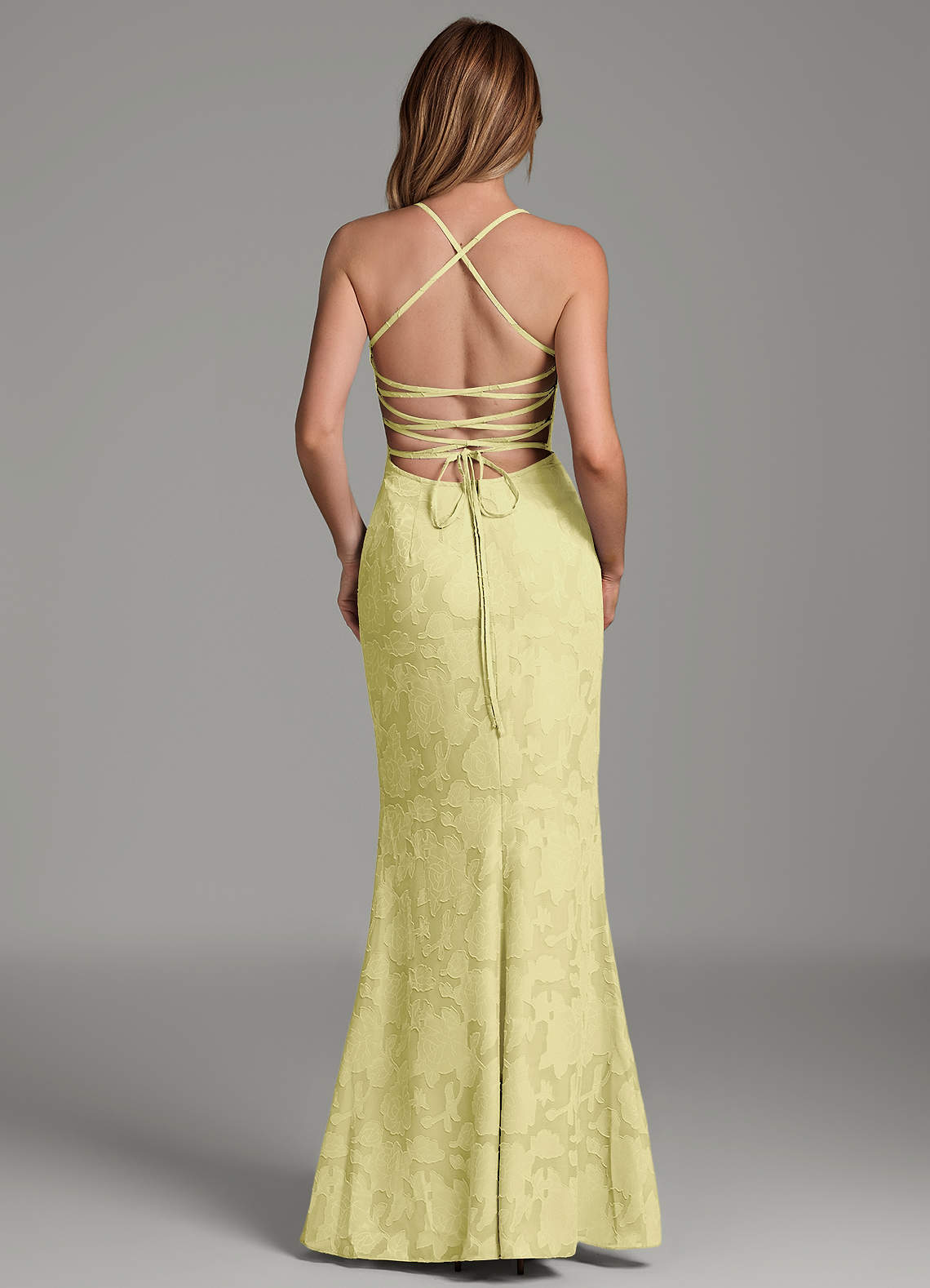 Dara Mermaid Sweetheart Floral Burnout Bridesmaid Dress in Lemon Sorbet