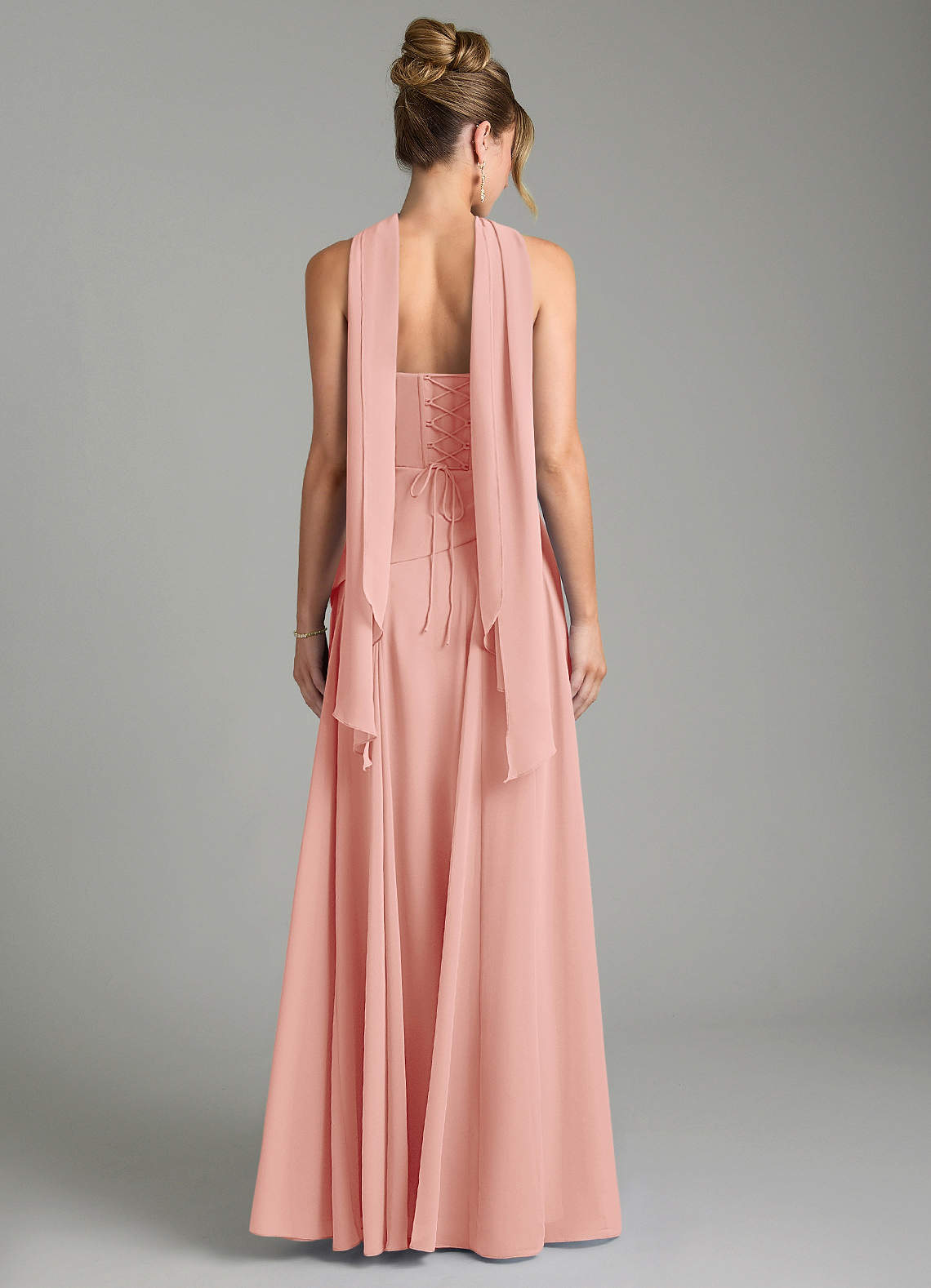 Gabriela A-Line Cowl-Neck Chiffon Bridesmaid Dress in Rosette