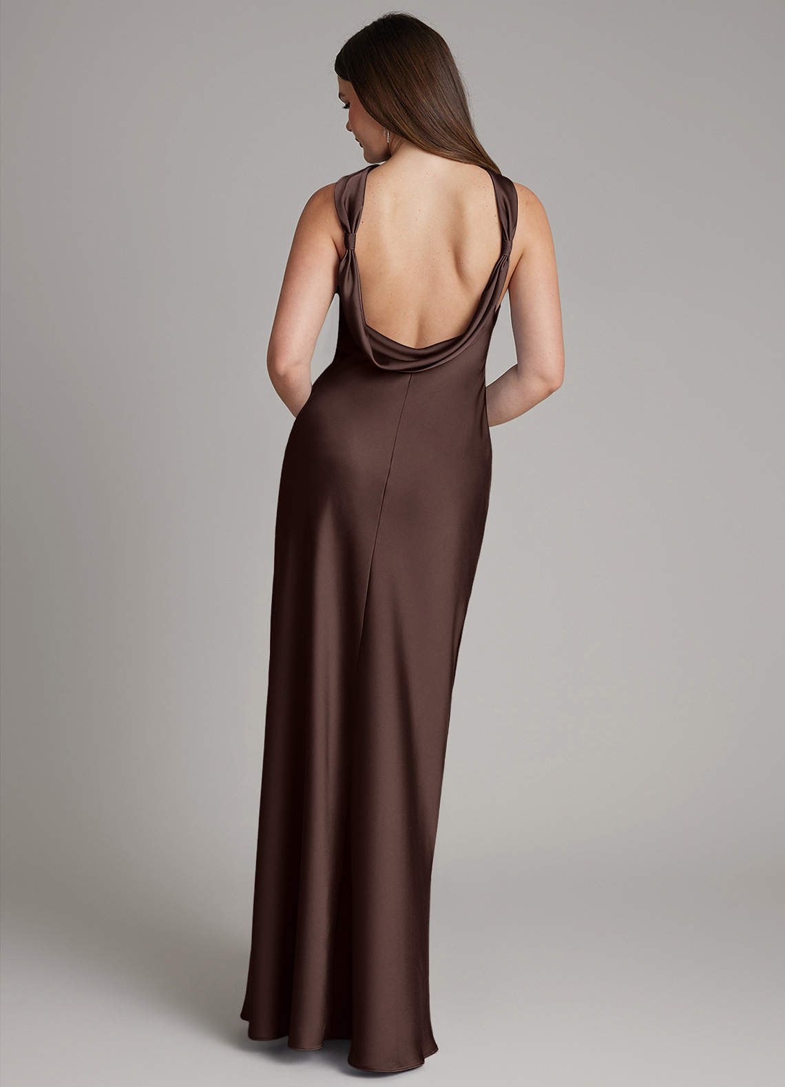 Dimitra Sheath Halter Stretch Satin Bridesmaid Dress