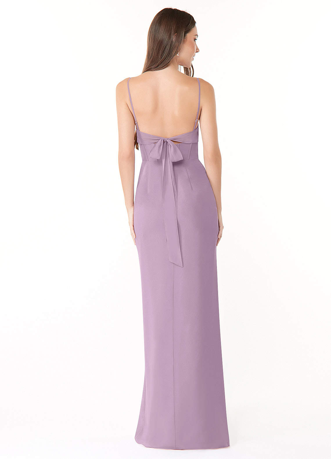 Mai Sheath Cowl-Neck Chiffon Bridesmaid Dress in Wisteria