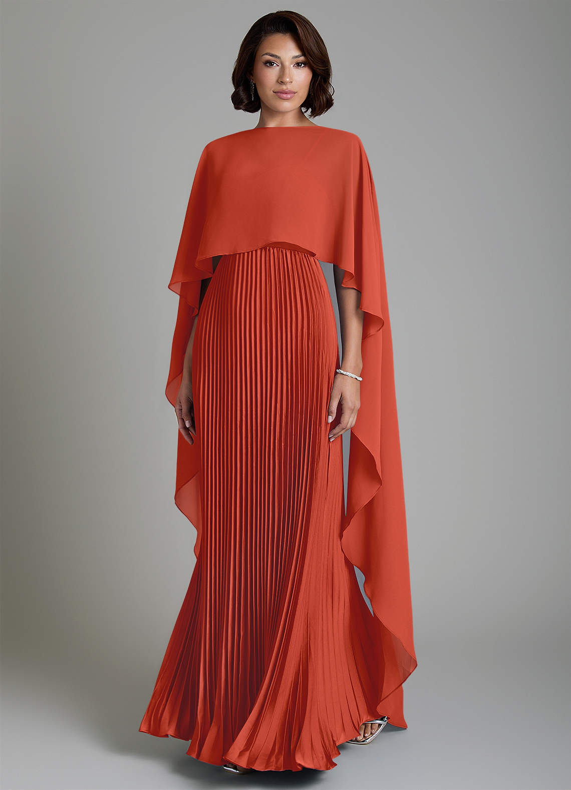 Micah A-Line Sweetheart Stretch Satin and Chiffon Bridesmaid Dress in Rust