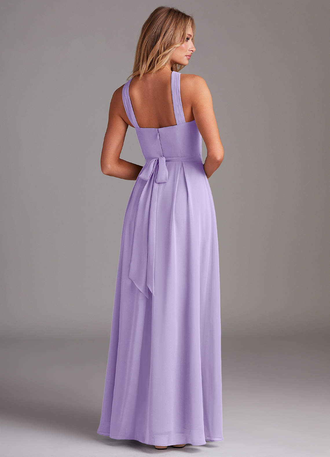 Dixie A-Line Halter Chiffon Bridesmaid Dress in Lilac