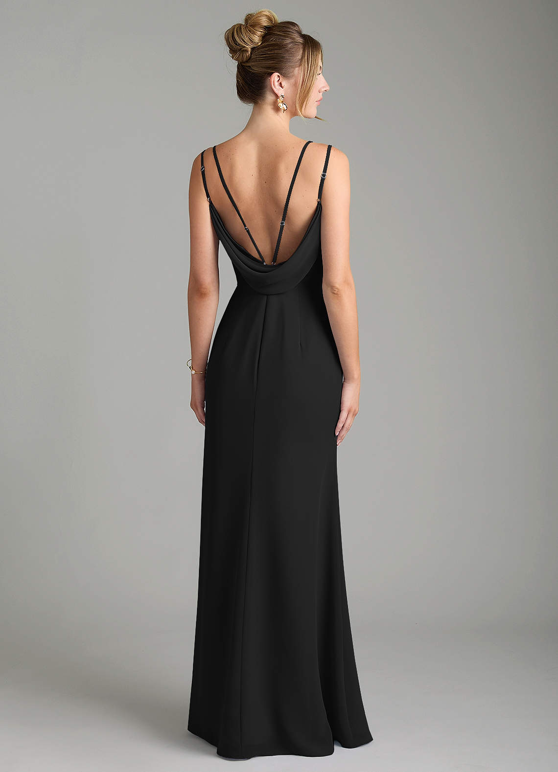Egypt Sheath Sweetheart Chiffon Bridesmaid Dress in black