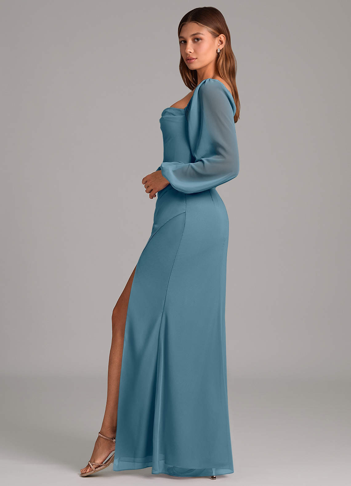 Brixley Mermaid Sweetheart Chiffon Bridesmaid Dress in Bermuda