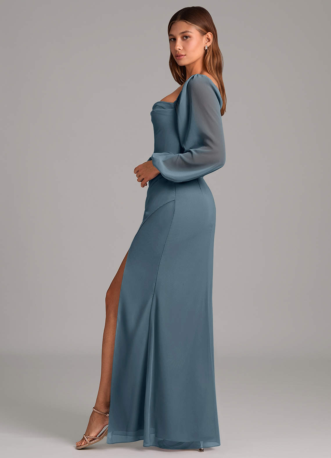 Brixley Mermaid Sweetheart Chiffon Bridesmaid Dress in Twilight