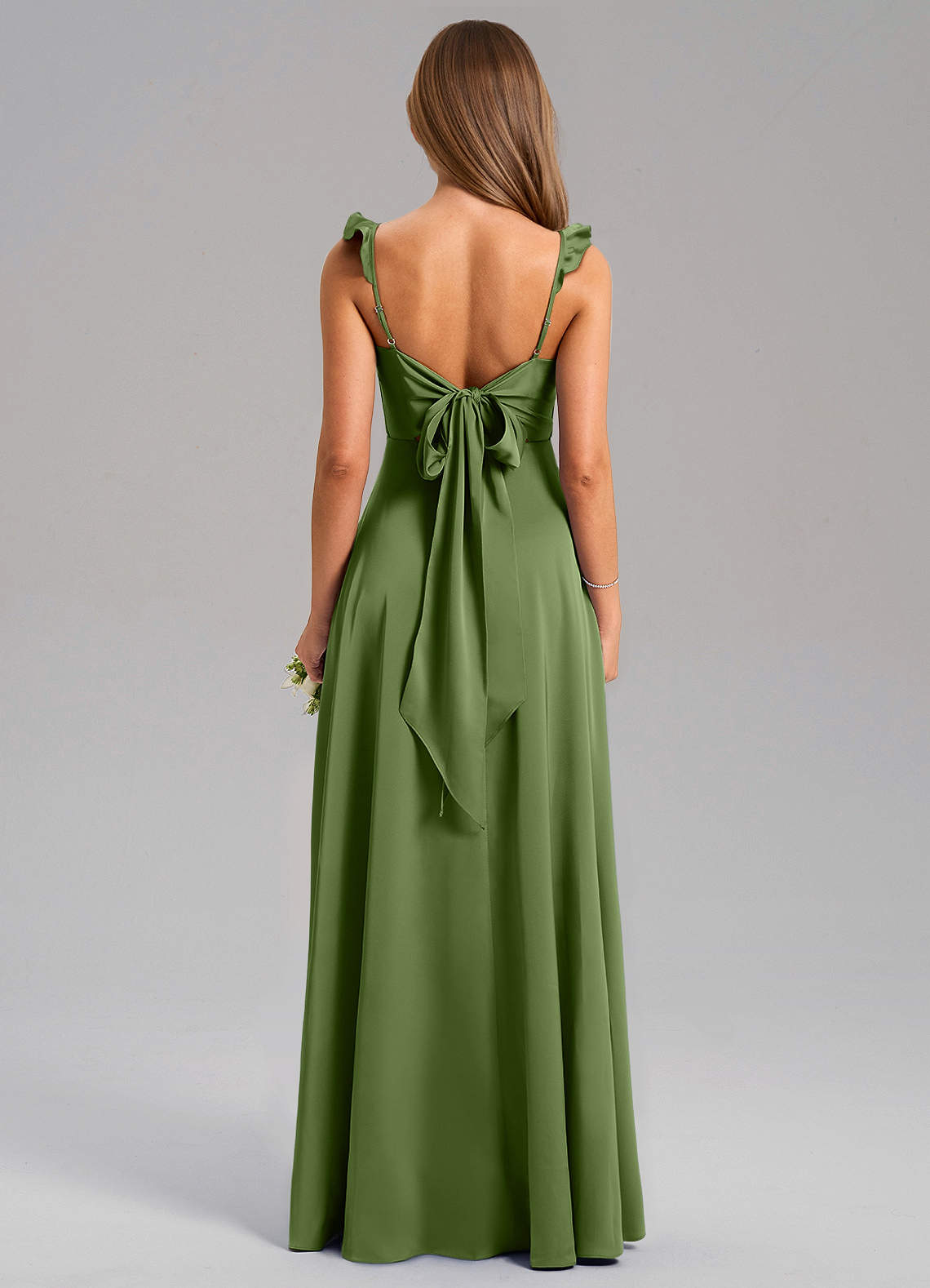 Everett A-Line V-Neck Chiffon Bridesmaid Dress in Juniper
