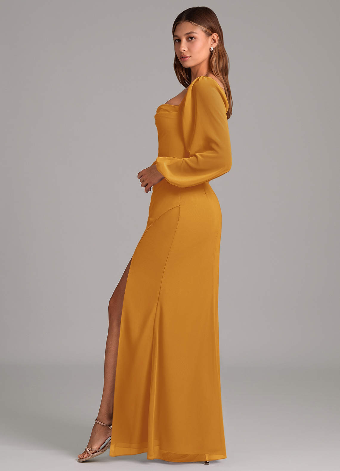 Brixley Mermaid Sweetheart Chiffon Bridesmaid Dress in butterscotch