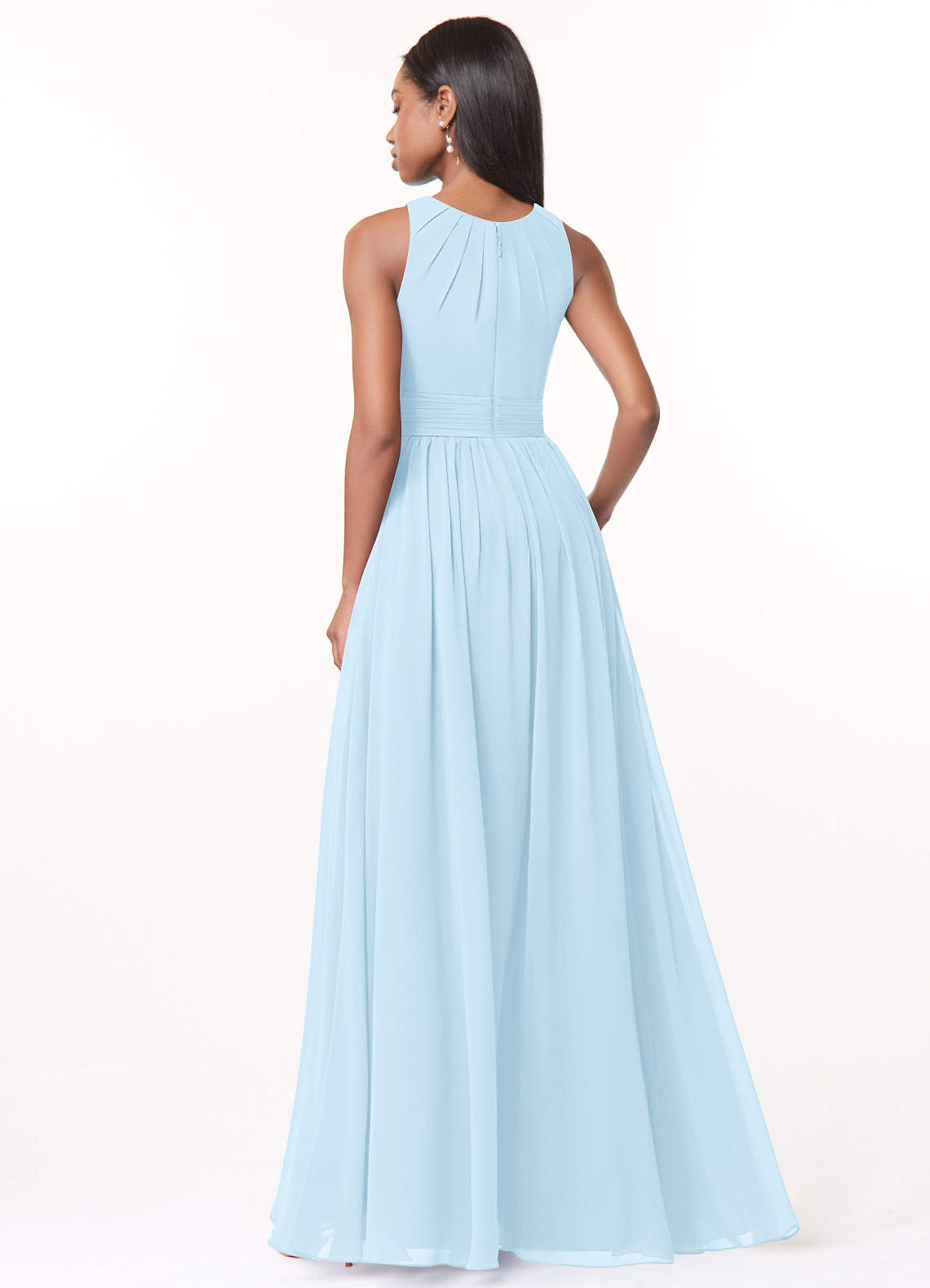 Harper A-Line Scoop-Neck Chiffon Bridesmaid Dress in Sky Blue