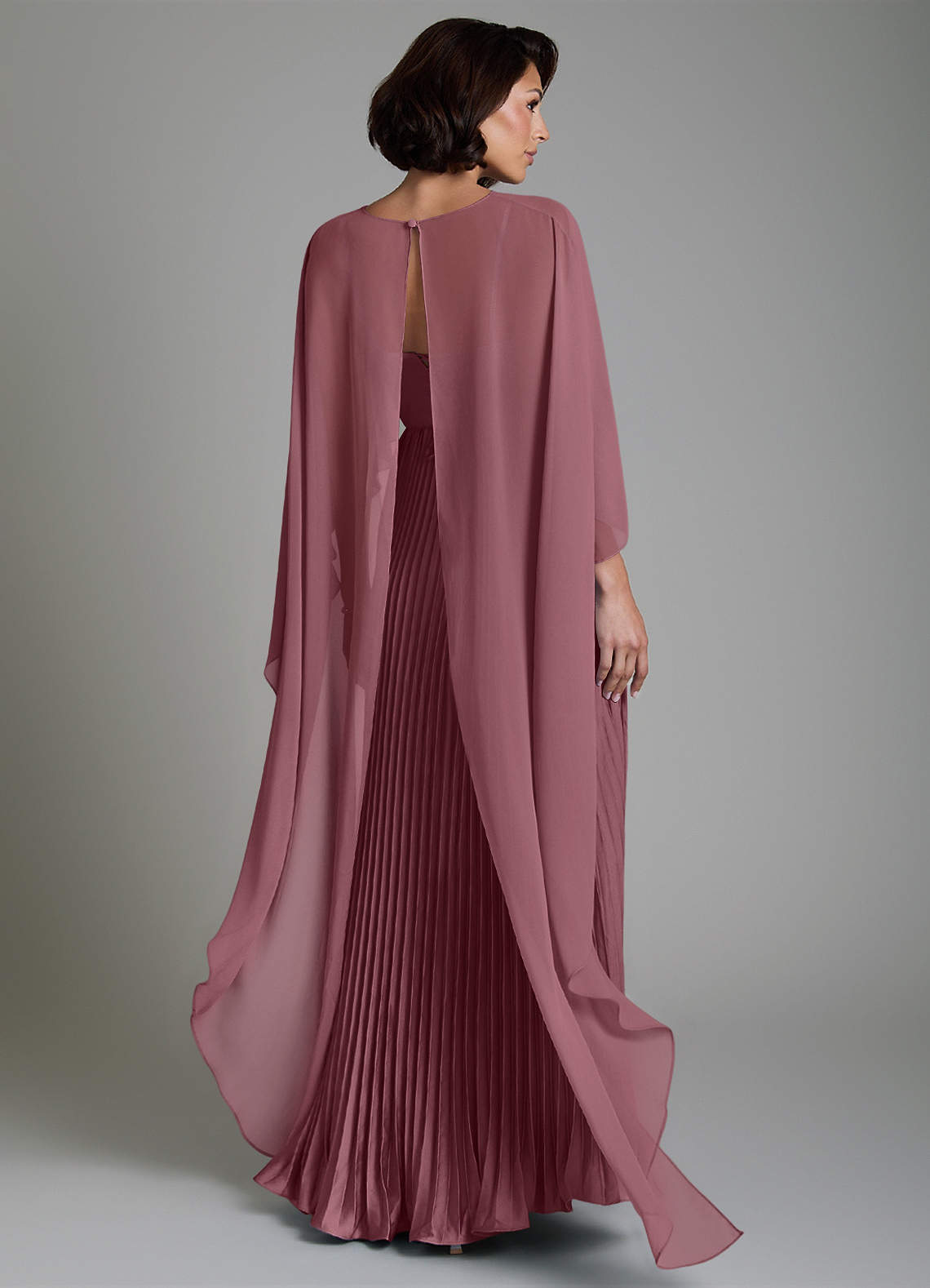 Micah A-Line Sweetheart Stretch Satin and Chiffon Bridesmaid Dress in Desert Rose
