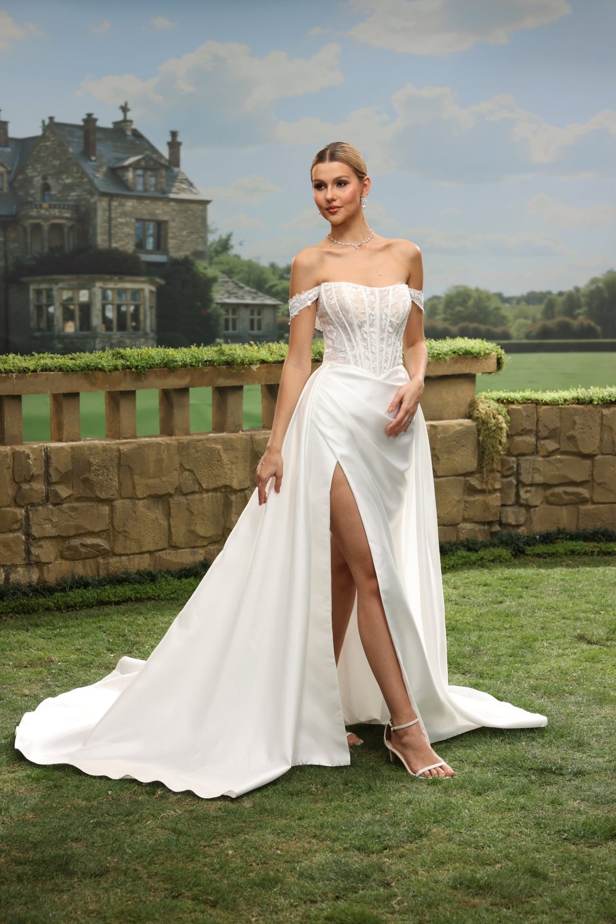 Faye white wedding dress side view 2