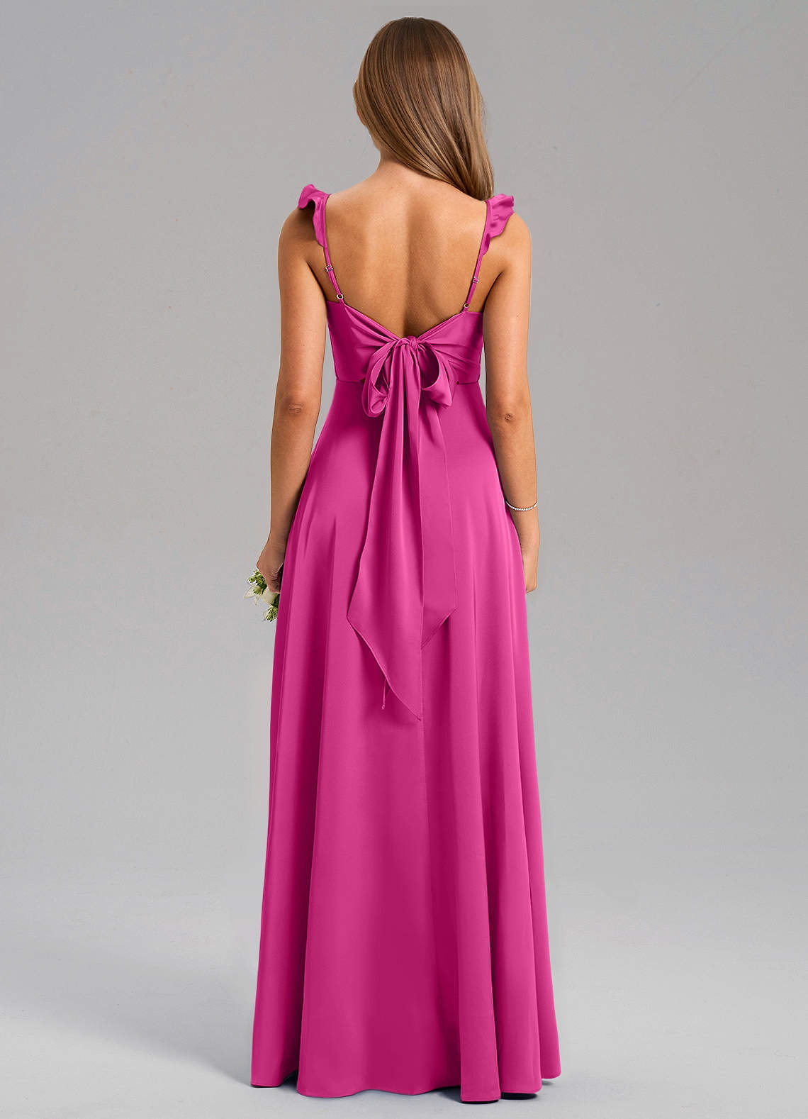 Everett A-Line V-Neck Chiffon Bridesmaid Dress in Fuchsia