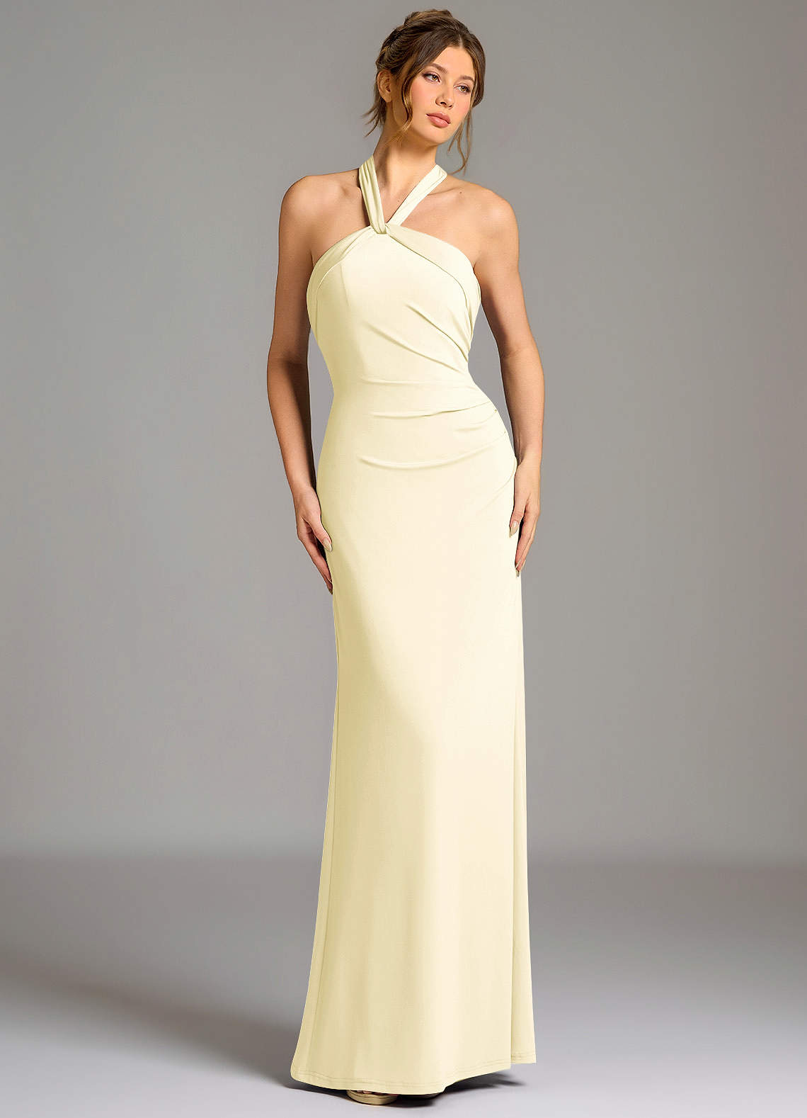 Valentina Mermaid Halter Stretch Jersey Bridesmaid Dress