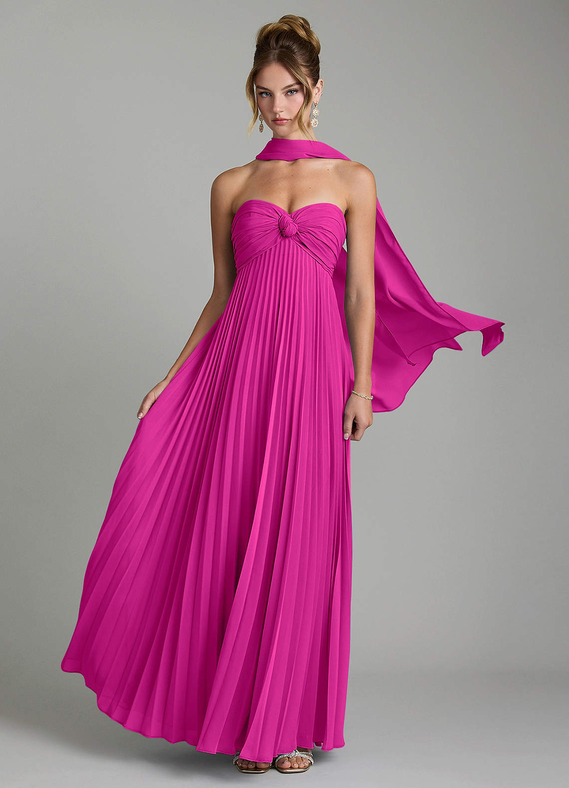 Tempest A-Line Sweetheart Chiffon Bridesmaid Dress in Fuchsia