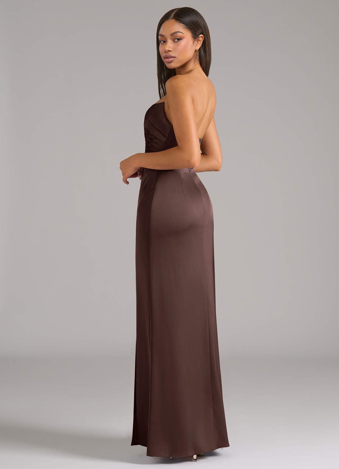 Marla Sheath Strapless Stretch Satin Bridesmaid Dress