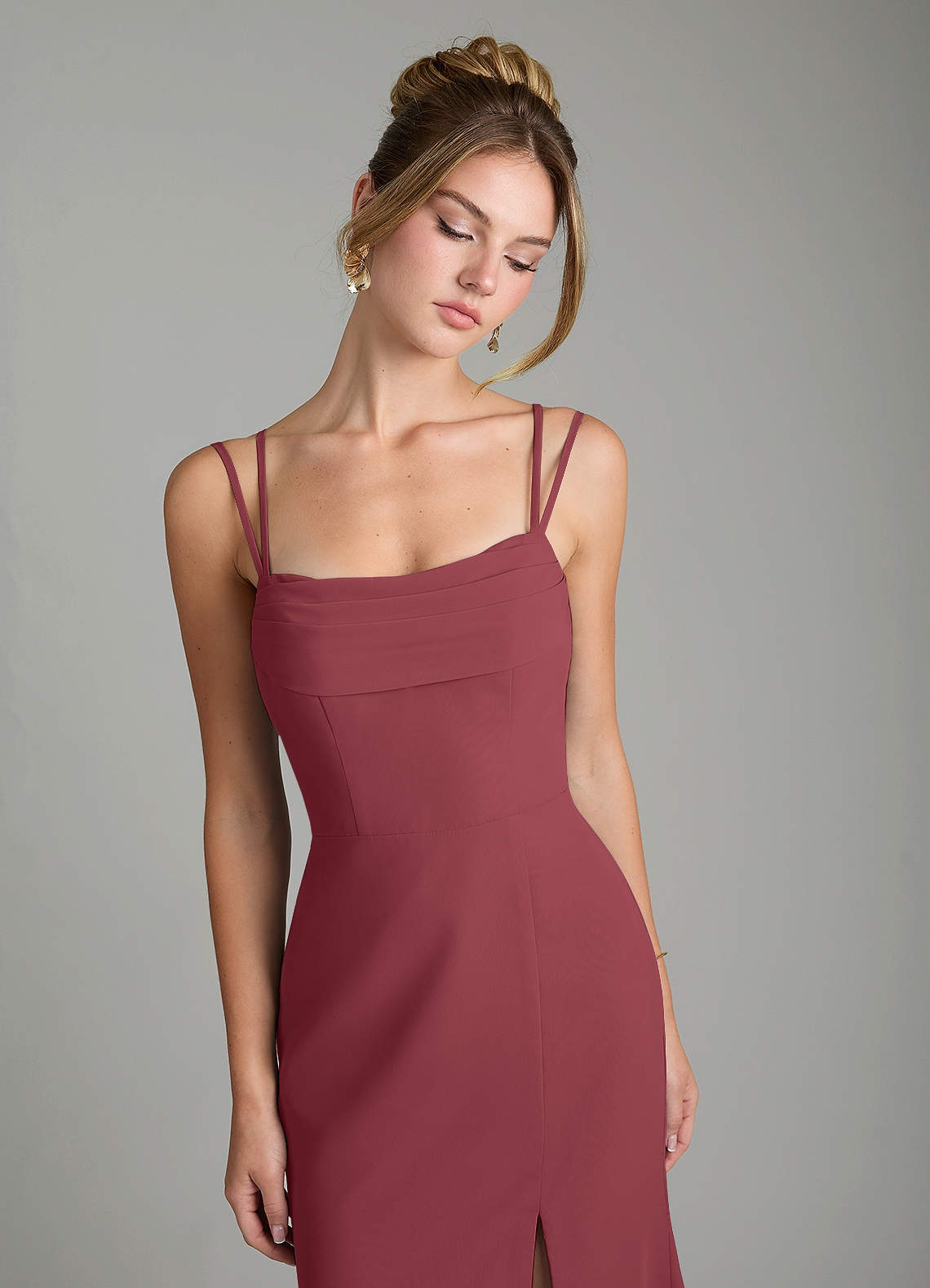 Egypt Sheath Sweetheart Chiffon Bridesmaid Dress in Merlot