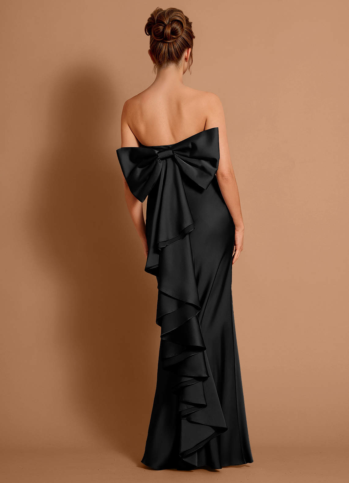Aveline Mermaid Strapless Stretch Satin Evening Dress in Haze Pink