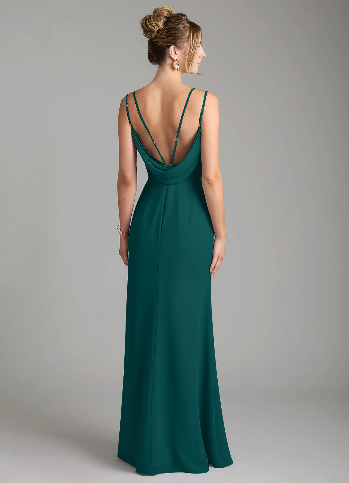 Egypt Sheath Sweetheart Chiffon Bridesmaid Dress in Peacock