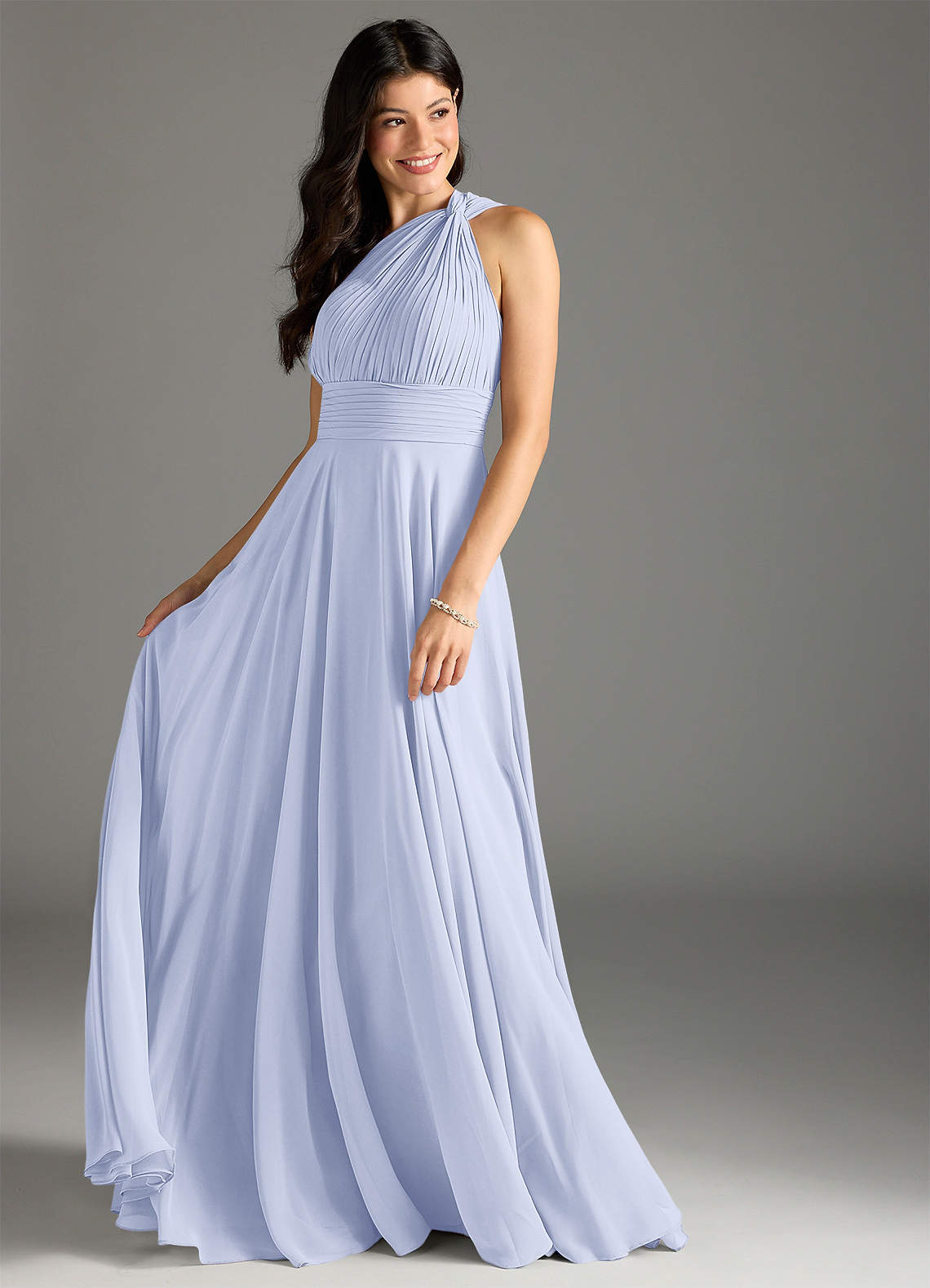 Charlize A-Line One-Shoulder Chiffon Bridesmaid Dress in Lavender