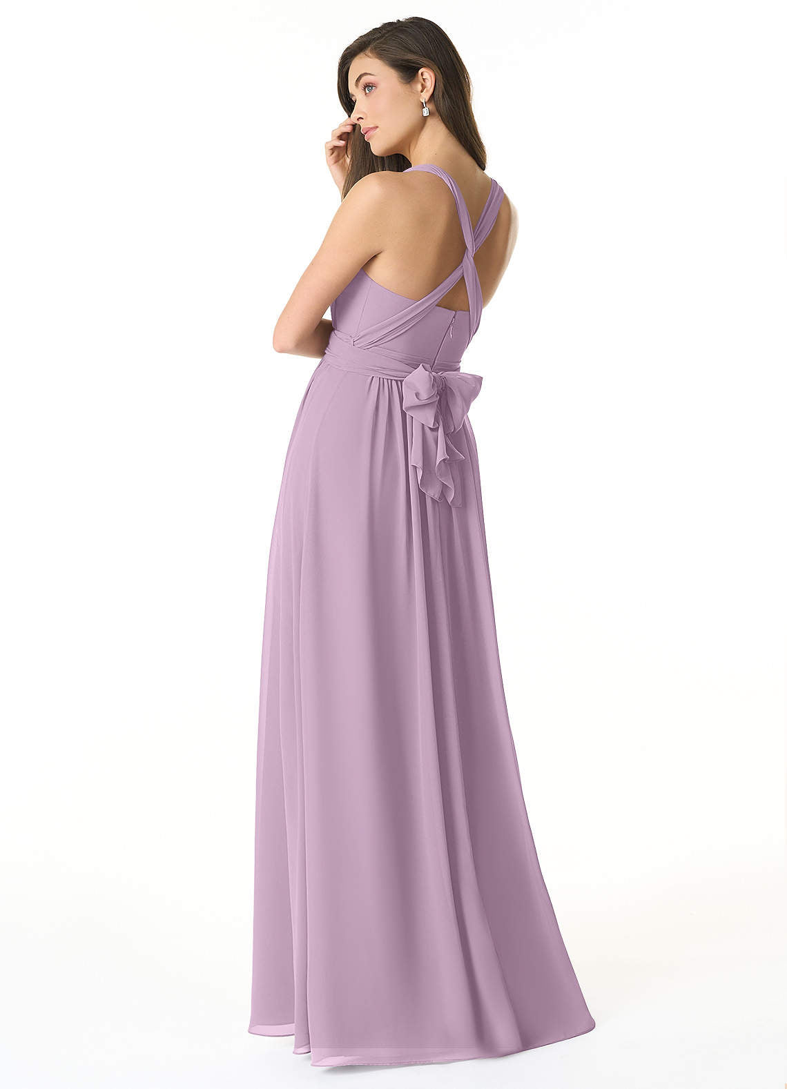 Olani A-Line V-Neck Chiffon Bridesmaid Dress in Wisteria