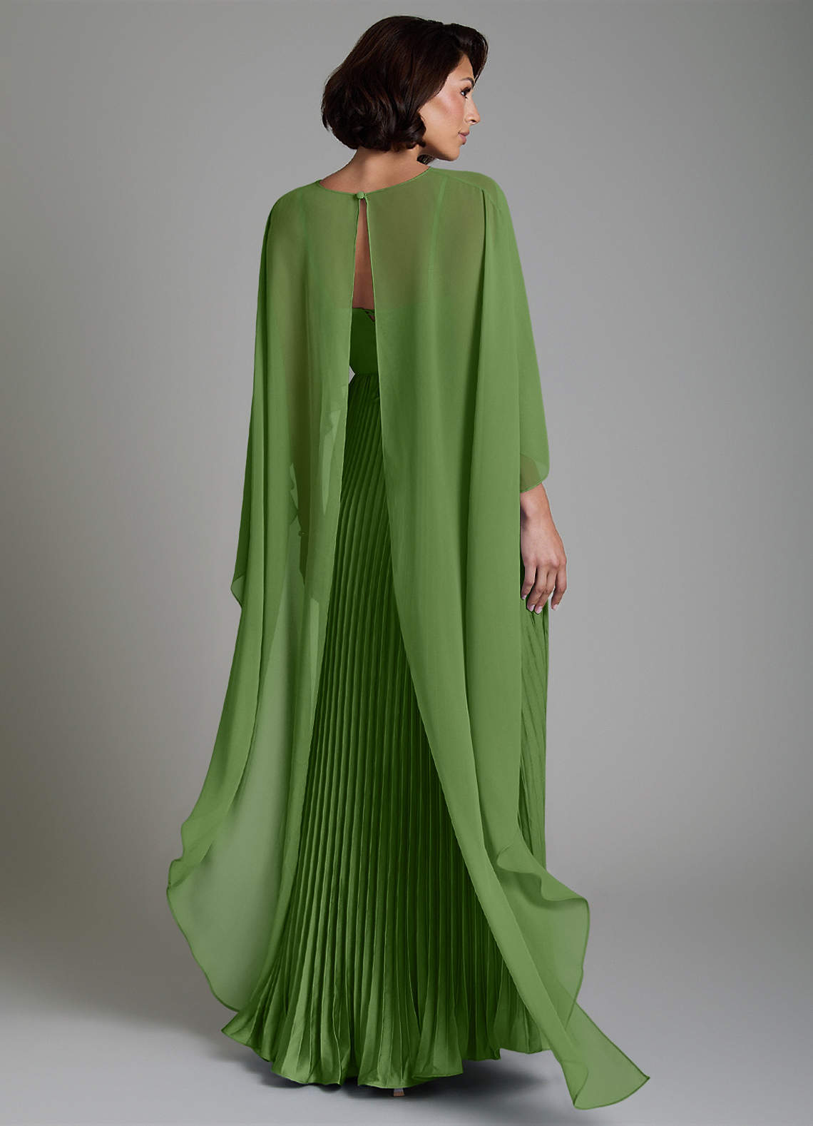 Micah A-Line Sweetheart Stretch Satin and Chiffon Bridesmaid Dress in Basil
