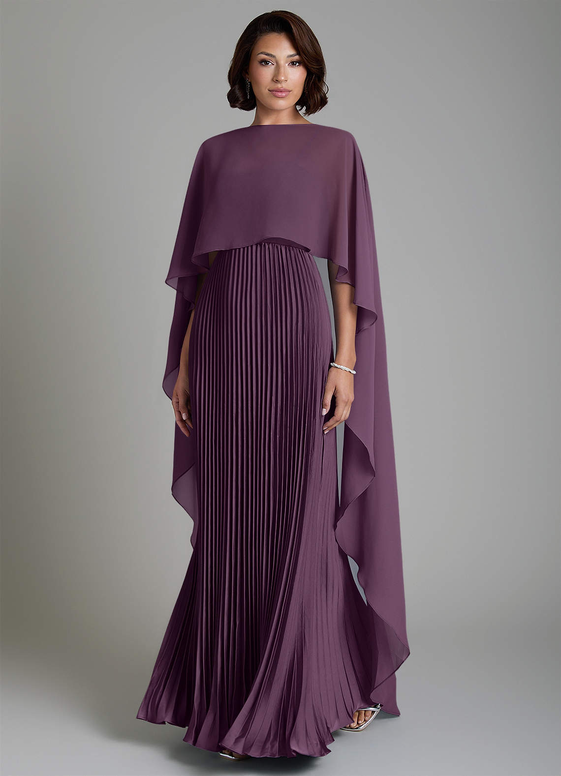 Micah A-Line Sweetheart Stretch Satin and Chiffon Bridesmaid Dress in Plum
