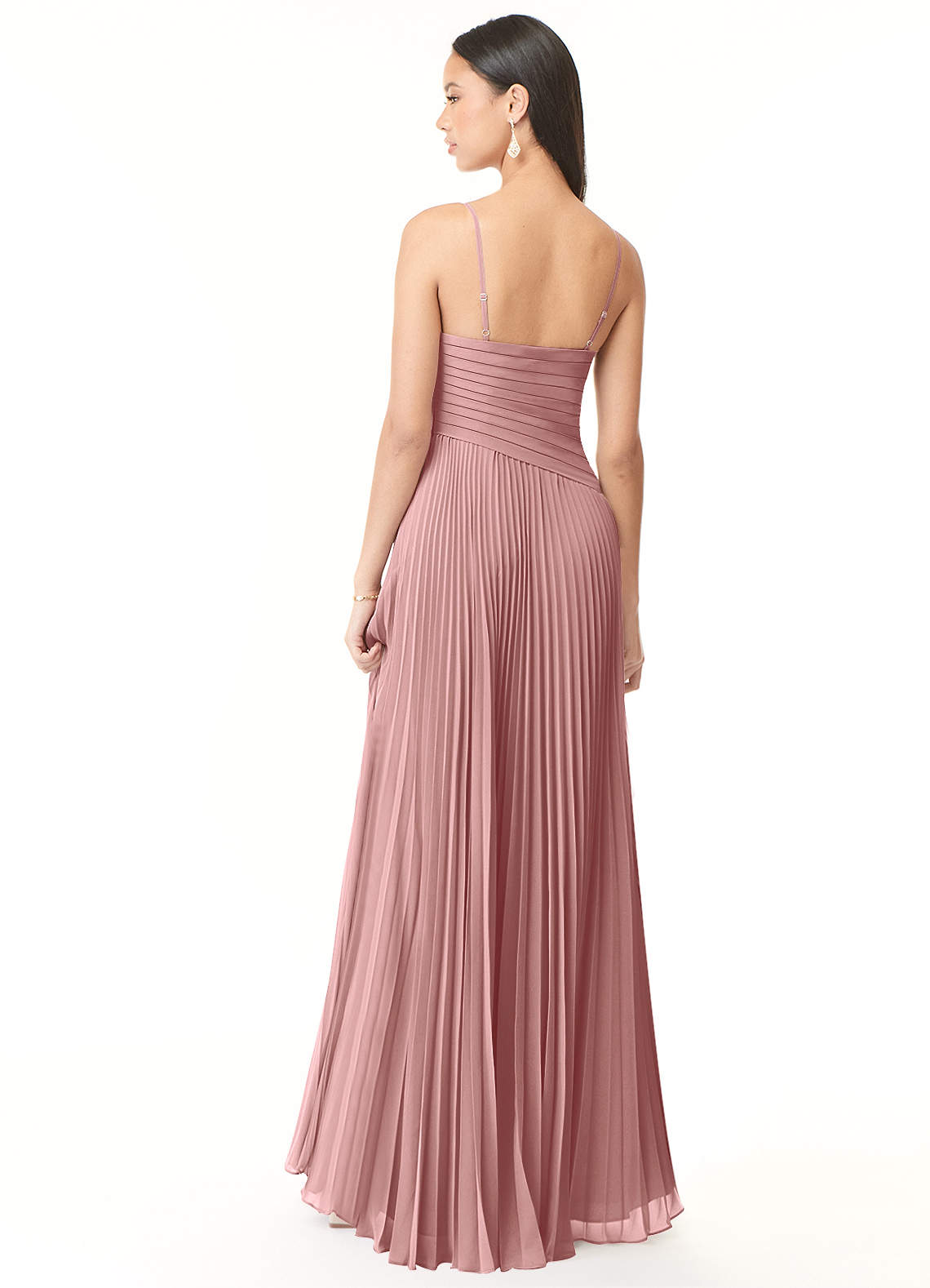 Vini A-Line V-Neck Chiffon Bridesmaid Dress in dusty rose