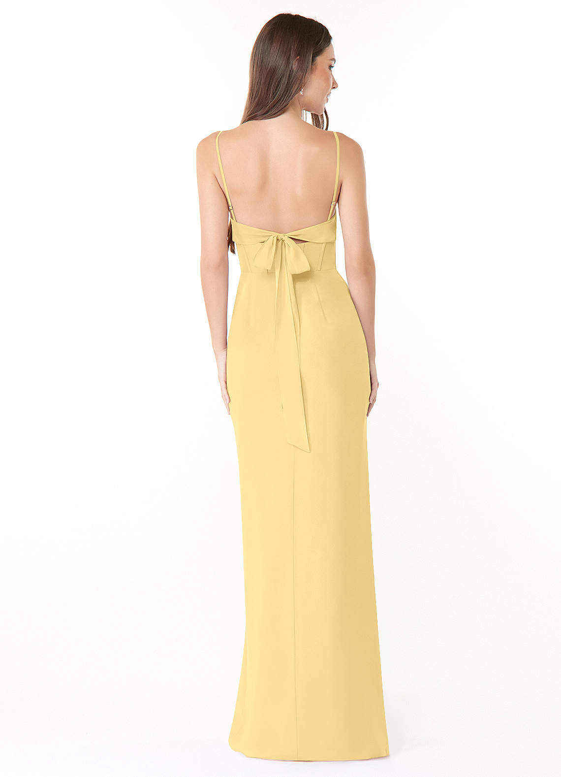 Mai Sheath Cowl-Neck Chiffon Bridesmaid Dress in Butter
