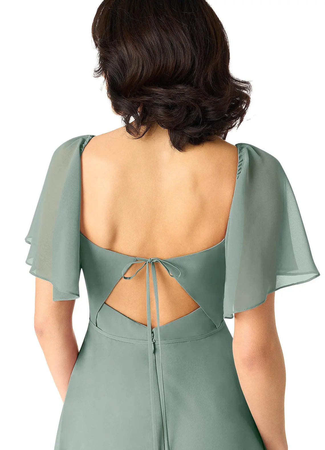 Chloe A-Line Sweetheart Chiffon Bridesmaid Dress in Silver Sage