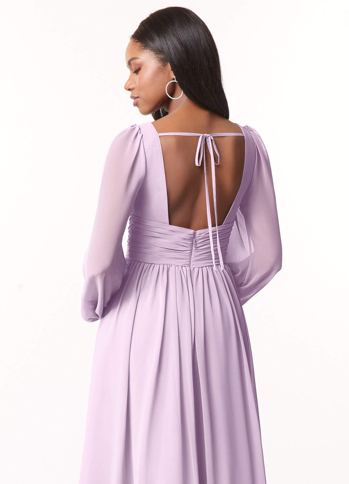 Norah A-Line V-Neck Chiffon Bridesmaid Dress in Frosted Lilac