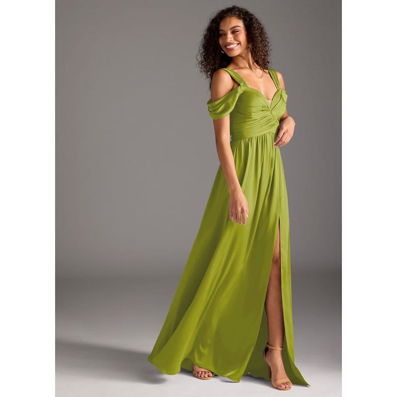 Fionora bridesmaid dress in Lemongrass, side view