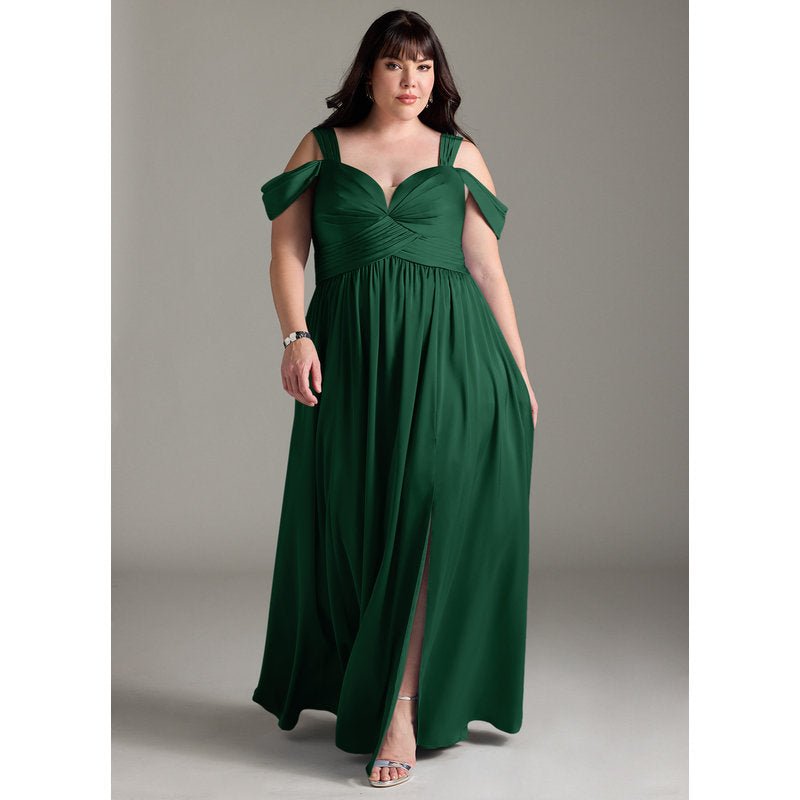 Fionora bridesmaid dress in Dark Green, front view
