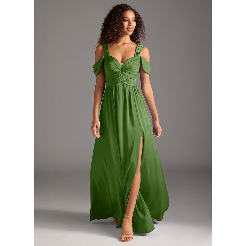Fionora bridesmaid dress in Basil, front view