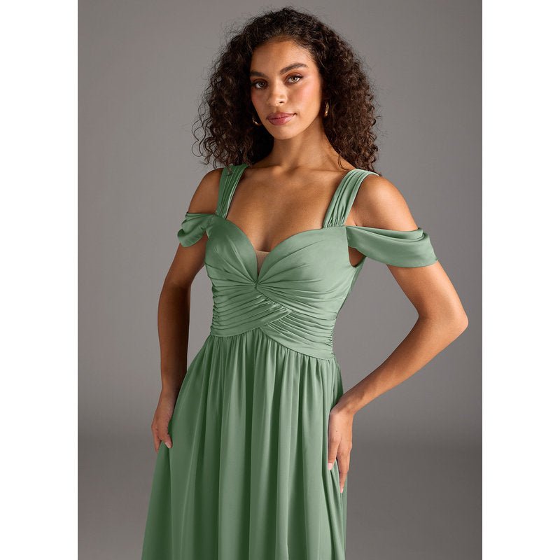 Fionora A-Line Sweetheart Stretch Satin Bridesmaid Dress in Matcha
