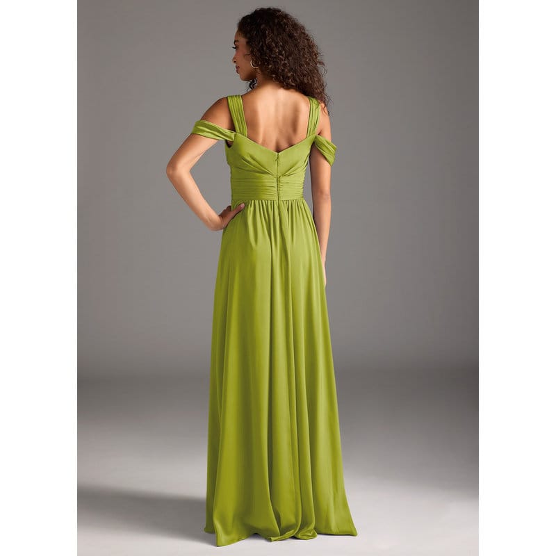 Fionora bridesmaid dress in Lemongrass, back view