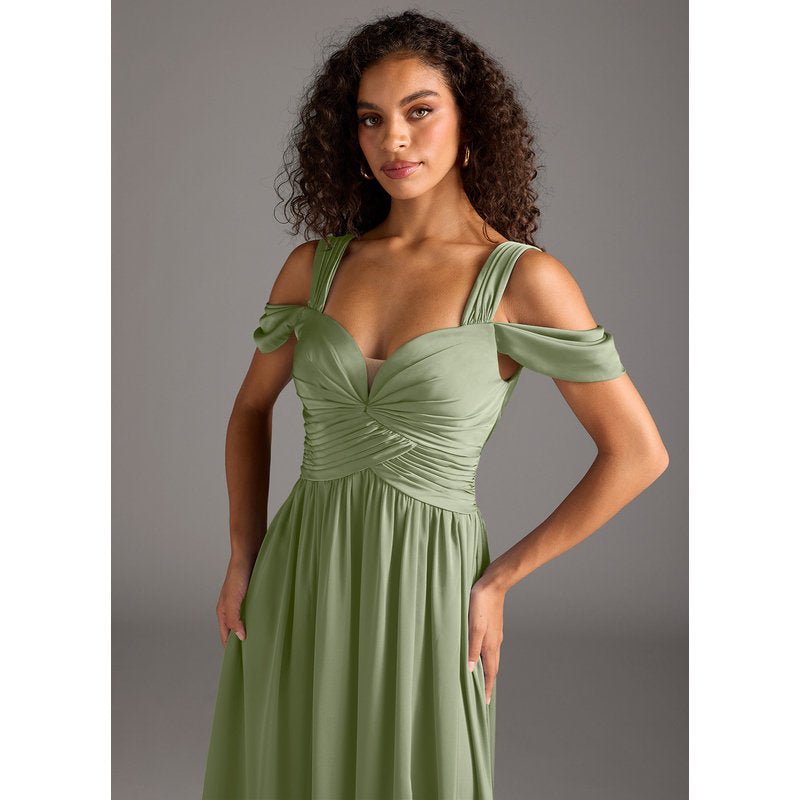 Fionora A-Line Sweetheart Stretch Satin Bridesmaid Dress in Pistachio