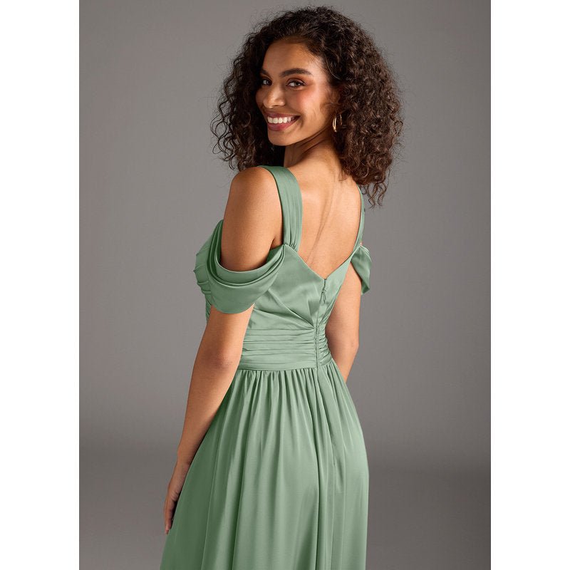 Fionora A-Line Sweetheart Stretch Satin Bridesmaid Dress in Matcha