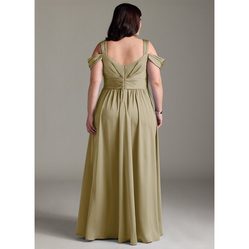 Fionora A-Line Sweetheart Stretch Satin Bridesmaid Dress in Moss Green