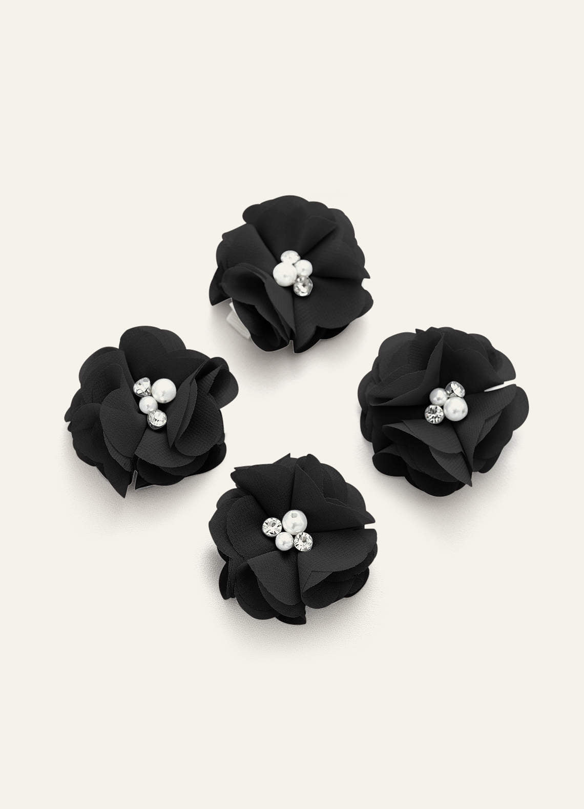 Four-Piece Matching Color Chiffon Hair Clip Set — black — 图 63/250