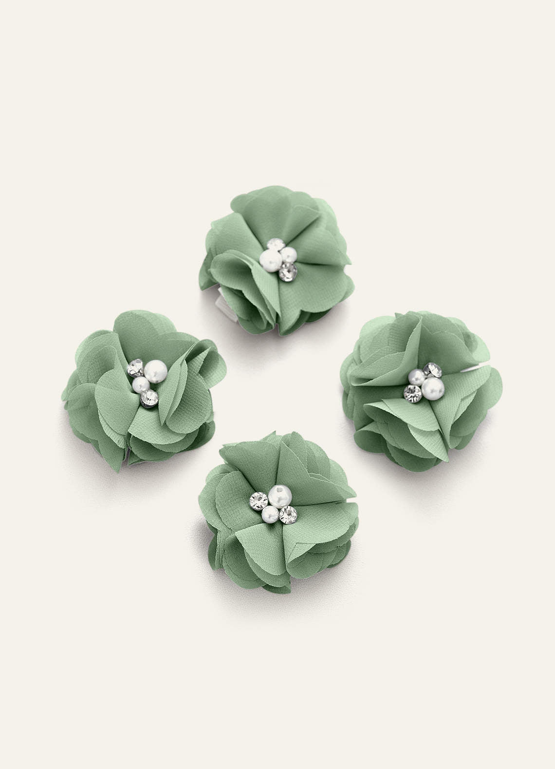 Four-Piece Matching Color Chiffon Hair Clip Set — matcha — 图 4/250
