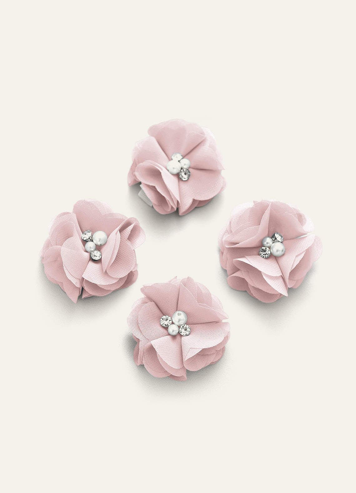 Four-Piece Matching Color Chiffon Hair Clip Set — Blushing Pink — 图 26/250