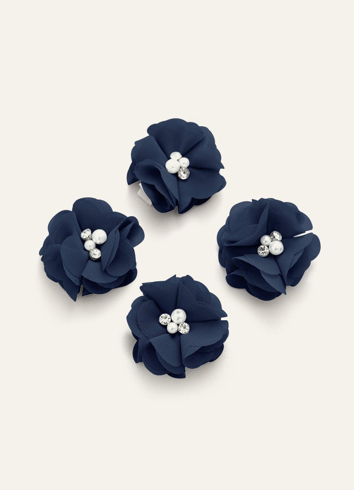 Four-Piece Matching Color Chiffon Hair Clip Set — Dark Navy — 图 25/250