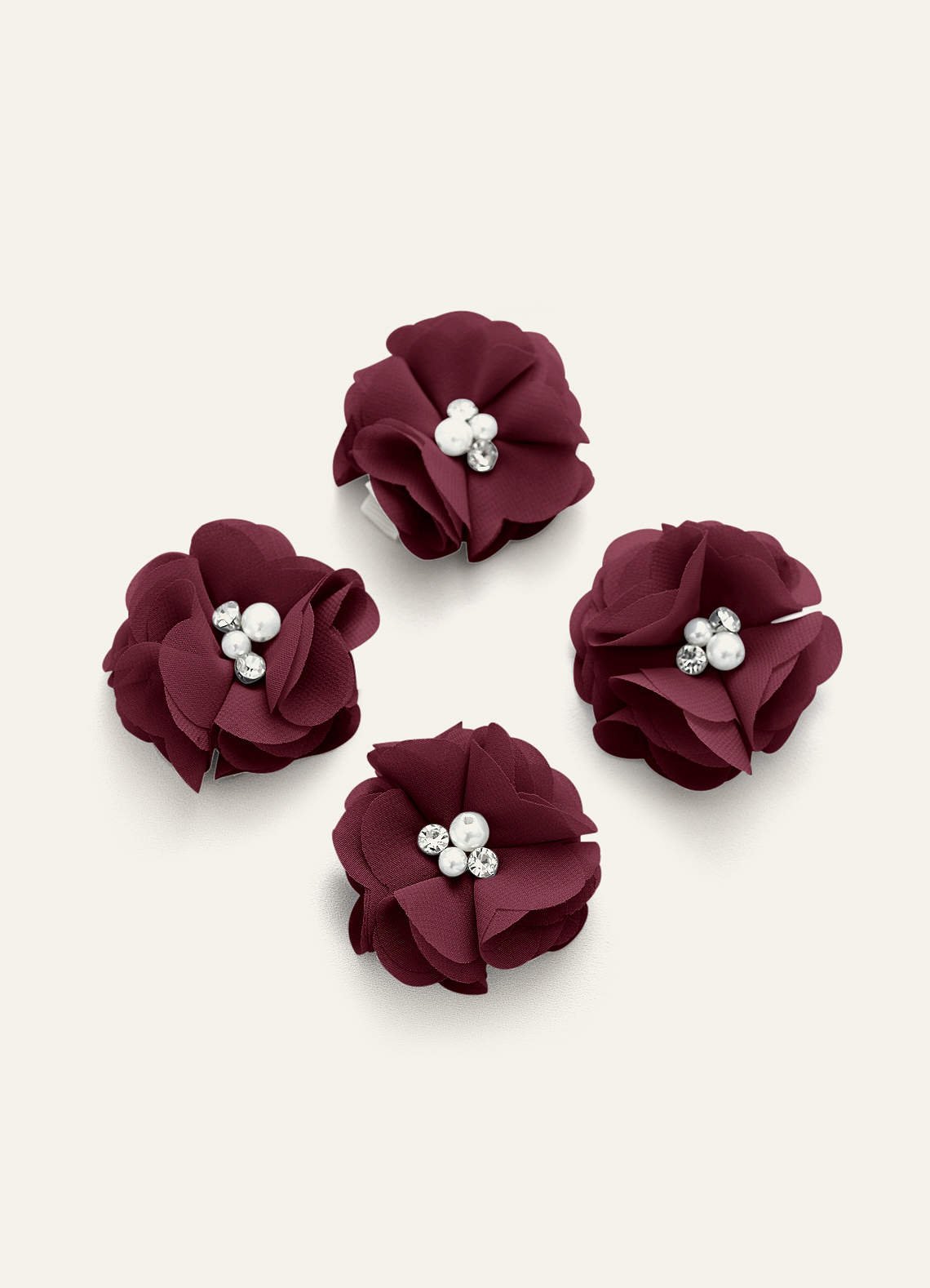 Four-Piece Matching Color Chiffon Hair Clip Set — Cabernet — 图 50/250